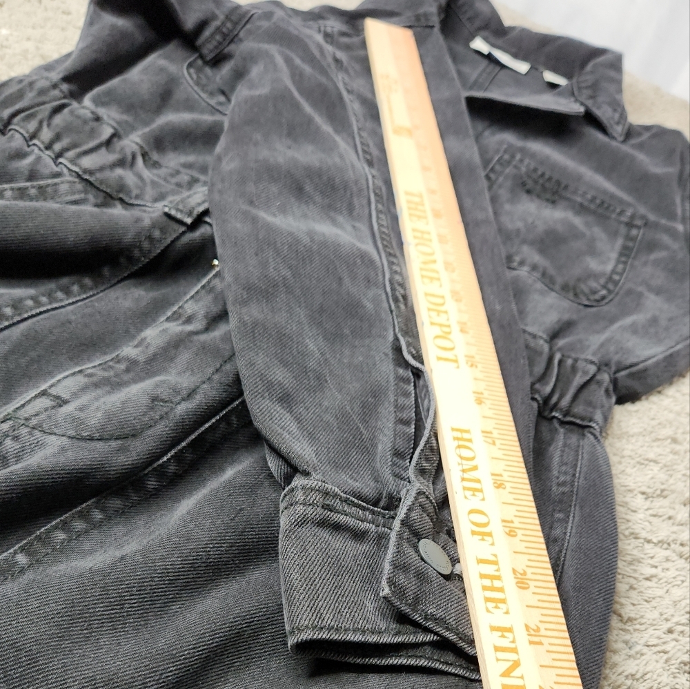 Woman's Long Sleeve Denim Jumpsuit - Universal Threads Black 4 - Picture 13 of 16